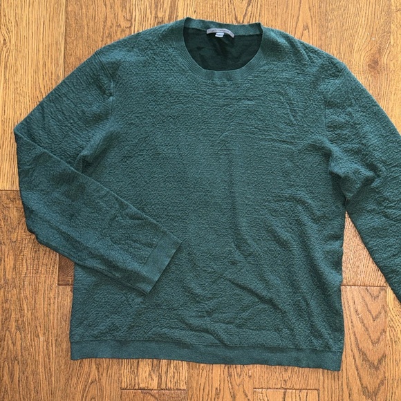 John Varvatos Collection Green Linen Crew Neck Sweater - Picture 13 of 14